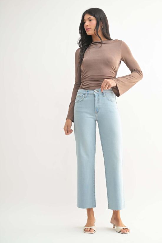  저스트 블랙 데님 데님 팬츠 미드라이즈 클래식 스트레이트 진 라이트 데님 - JUST BLACK DENIM