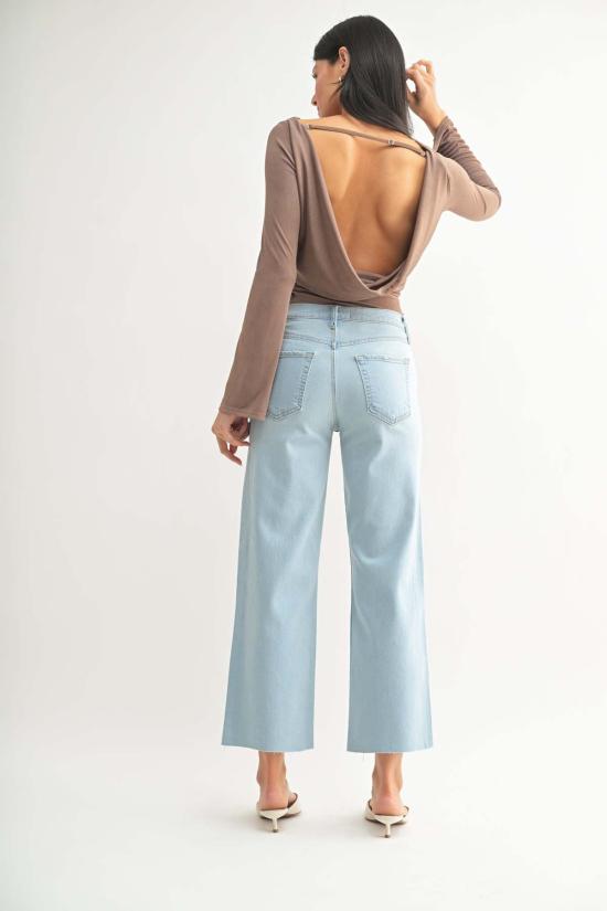  저스트 블랙 데님 데님 팬츠 미드라이즈 클래식 스트레이트 진 라이트 데님 - JUST BLACK DENIM