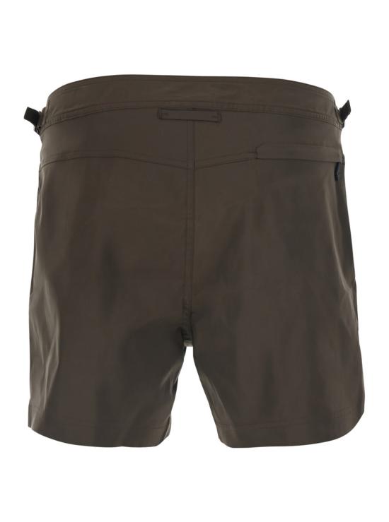  톰포드 숏팬츠 톰 포드 마이크로 컴팩트 포플린 방수 수영 반바지 브라운 - TOMFORD