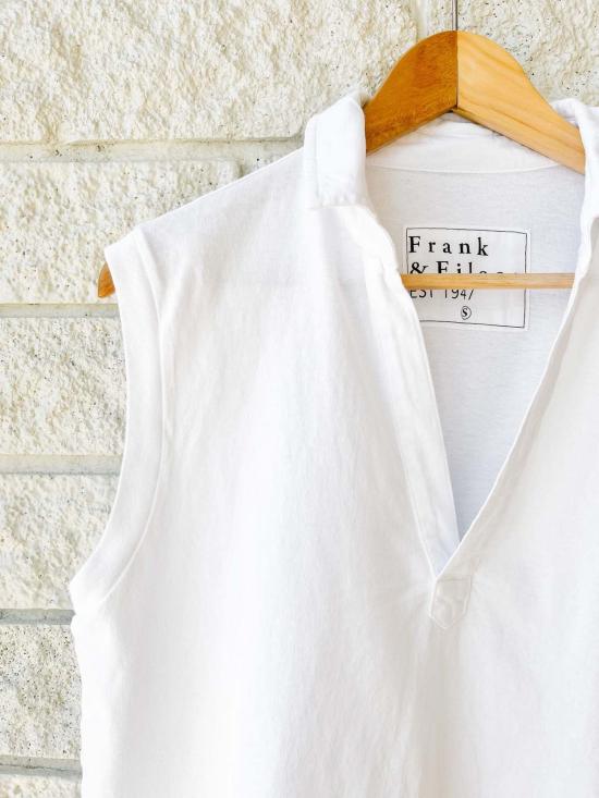  프랭크 앤 에일린 민소매 티셔츠 프랭크 & 아일린 올리비아 포포버 헨리 탑 화이트 - FRANK & EILEEN