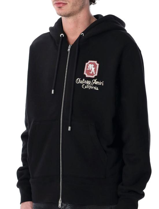  아미리 긴팔 티셔츠 마 샤토 지퍼 후드티 블랙 - AMIRI