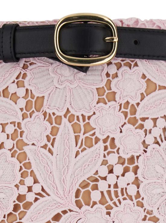  셀프 포트레이트 미디 스커트 핑크 레이스 드레스 - SELF PORTRAIT