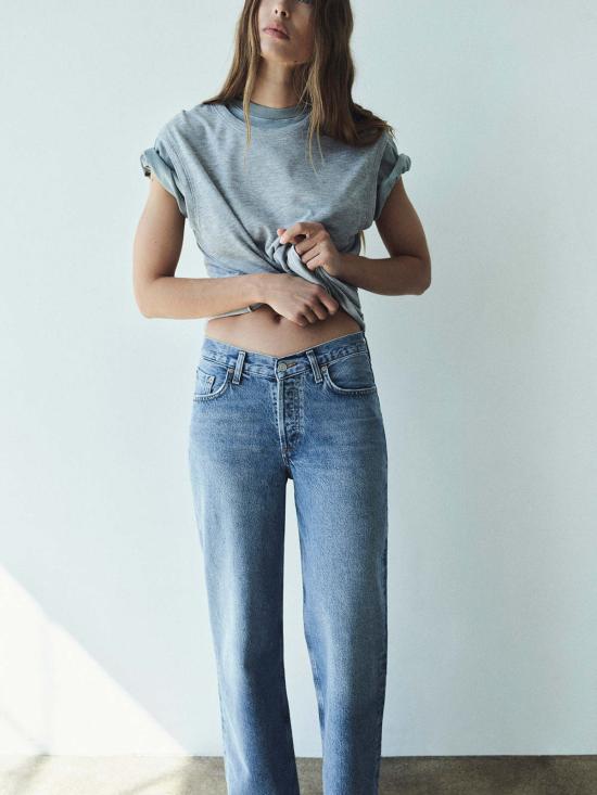  에이골디 데님 팬츠 아골드 V웨이스트 배기진 페어웨이 - AGOLDE