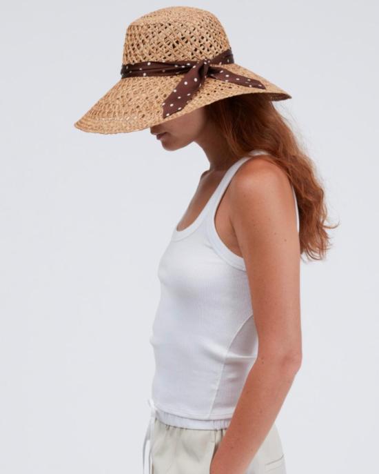  랙앤본 버킷햇 Rag & Bone 가든 스트로 햇 내추럴/브라운 - RAG & BONE