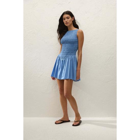  페이스풀더브랜드 숏 원피스 페이스풀 더 브랜드 마티나 미니 드레스 베니스 블루 - FAITHFULL THE BRAND
