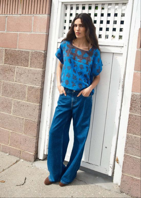  에이스 앤 지그 블라우스 프루던스 탑 아주르 - ACE & JIG