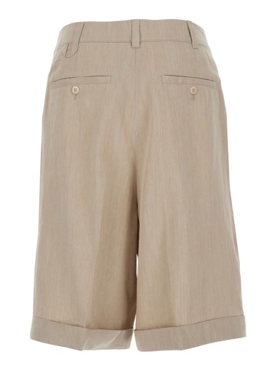  자크뮈스 숏팬츠 르 쇼트 파스트로 턴업 헴 린넨 블렌드 쇼츠 베이지 - JACQUEMUS