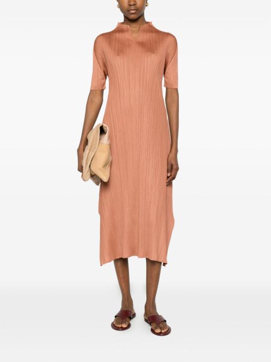 26SS 플리츠플리즈 롱 원피스 PP66JH136 44 Brown