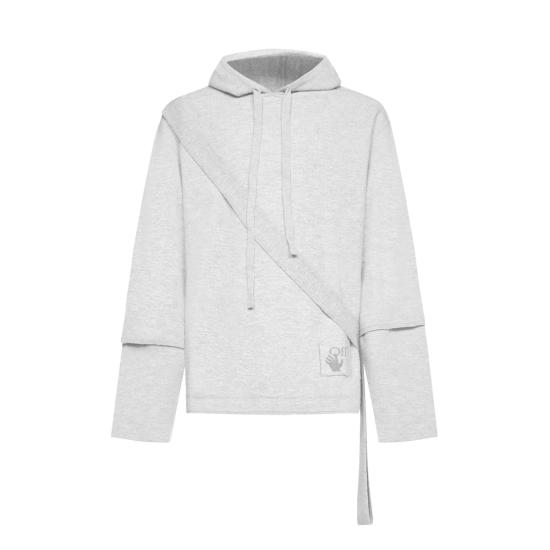  오프화이트 긴팔 티셔츠 울 스웨트셔츠 그레이