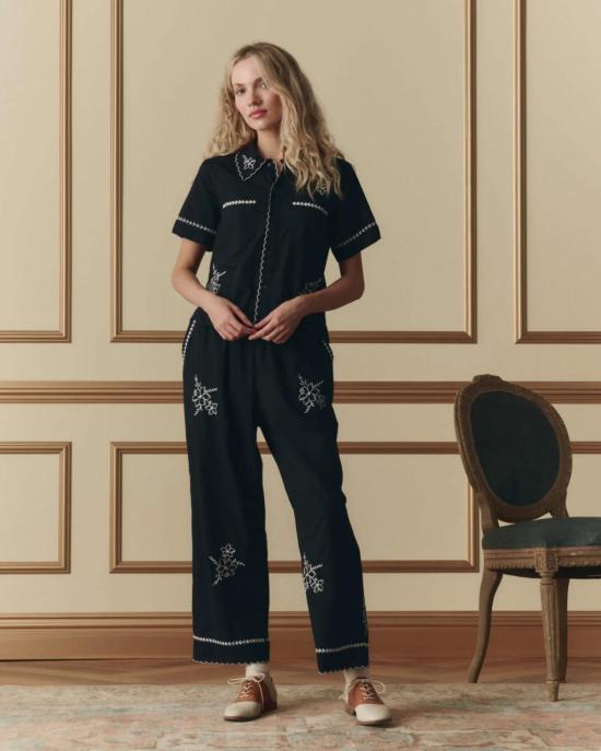  더 그레이트 팔라초 팬츠 . 위켄드 팬츠 블랙 - THE GREAT