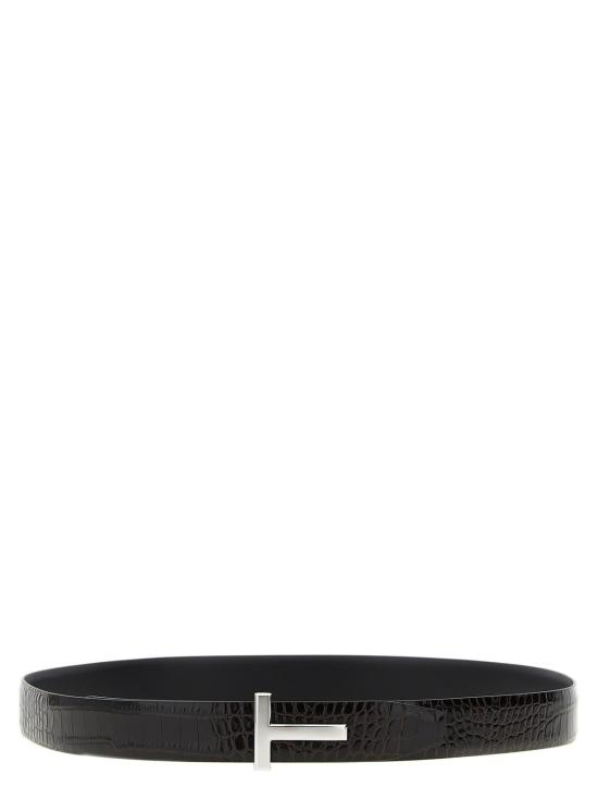  톰포드 가죽 벨트 톰 포드 리버서블 악어가죽  브라운