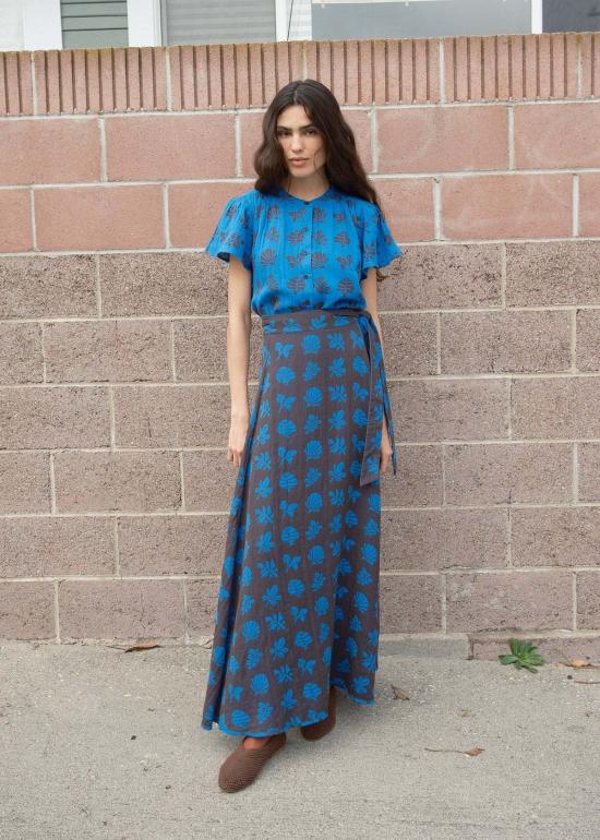  에이스 앤 지그 롱 원피스 에이스앤지그 상그리아 스커트 아주르 - ACE & JIG