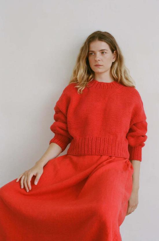  샤이나 모트 스웨터 클래식 크루넥 코튼