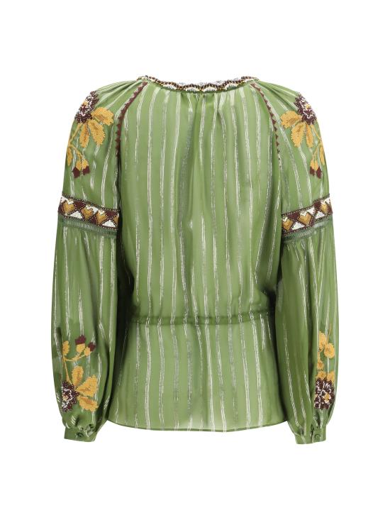 26SS 발렌티노 가라바니 블라우스 8B3AEBB69W2 C9M GREEN - VALENTINO GARAVANI