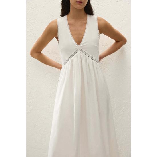  페이스풀더브랜드 롱 원피스 페이스풀 더 브랜드 피오라 미디 드레스 프레스코 레이스 화이트 - FAITHFULL THE BRAND