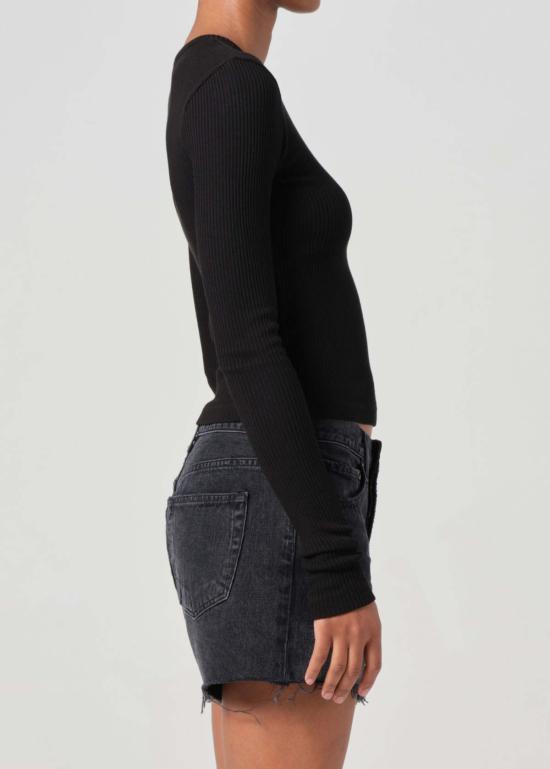  에이골디 긴팔 티셔츠 아골데 알마 슈렁큰 크루넥 탑 - AGOLDE