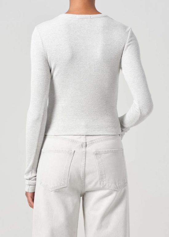  에이골디 긴팔 티셔츠 아골데 알마 슈렁큰 크루넥 탑 - AGOLDE