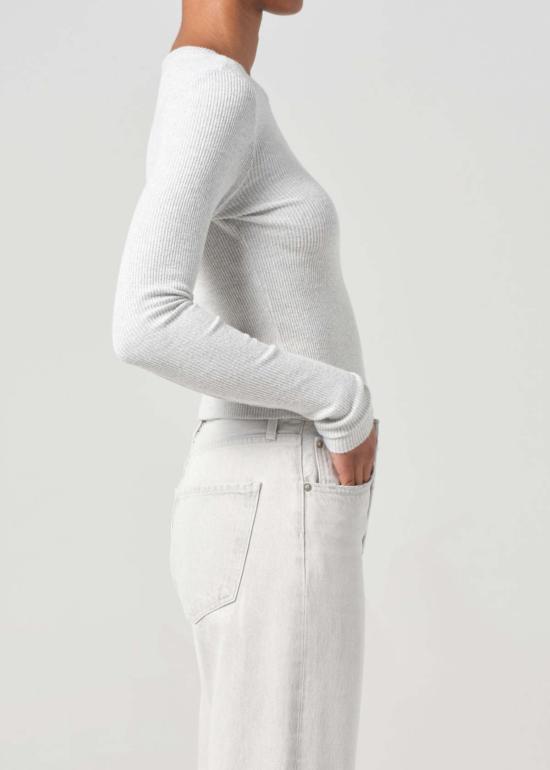  에이골디 긴팔 티셔츠 아골데 알마 슈렁큰 크루넥 탑 - AGOLDE