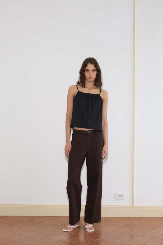  데이지 스튜디오 데님 팬츠 Deiji Studios 포켓 진 다크 브라운