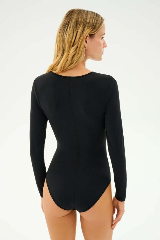  스플리츠 59 바디수트 티셔츠 Splits 59 에어웨이트 스쿱넥 바디수트 블랙 - SPLITS 59