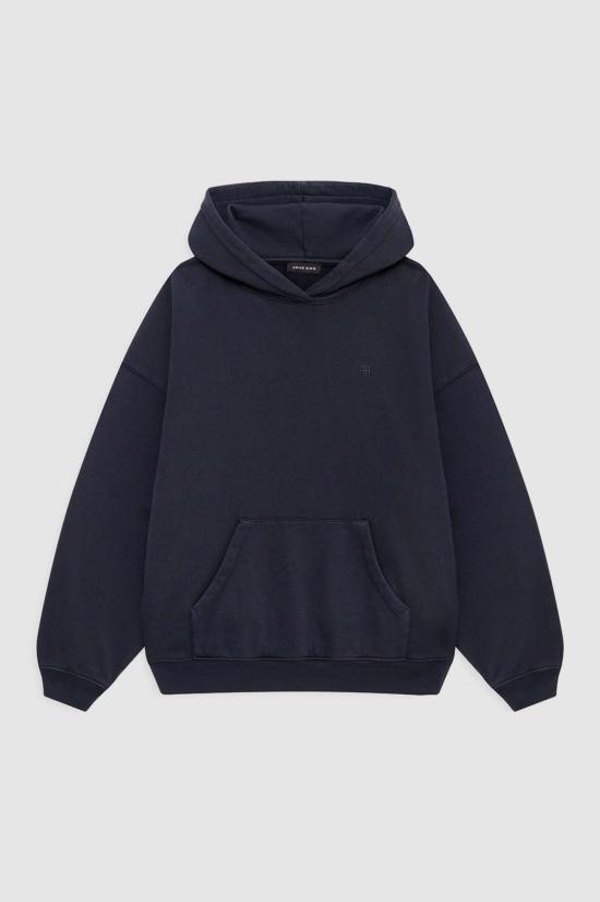  애니빙 후드 티셔츠 아니네 빙 하비 스웨트셔츠 스텐실 빈티지 블랙 - ANINE BING