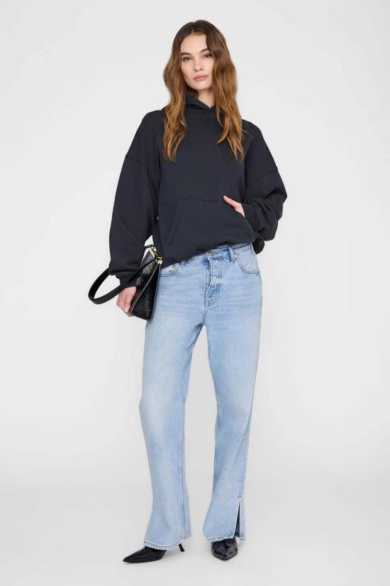  애니빙 후드 티셔츠 아니네 빙 하비 스웨트셔츠 스텐실 빈티지 블랙 - ANINE BING