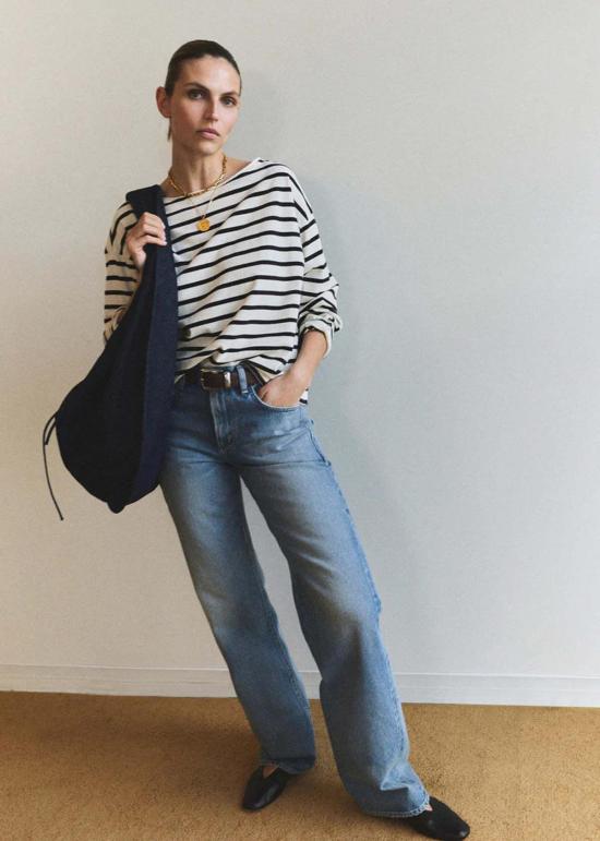  시티즌 오브 휴머니티 데님 팬츠 린즈 로우 라이즈 이지 스트레이트 진 비쥬 - CITIZEN OF HUMANITY