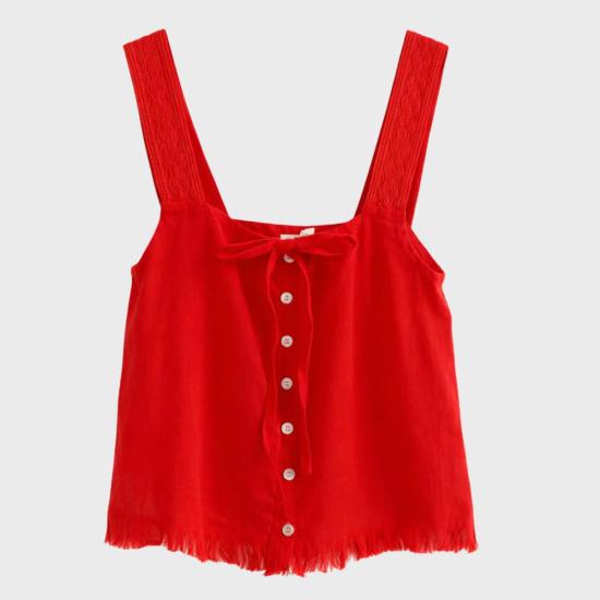  파허티 민소매 티셔츠 파헤티 써니 탑 포피 레드