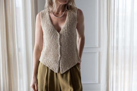  알리지 베스트 알리시 스팽글 니트  골드 - ALYSI