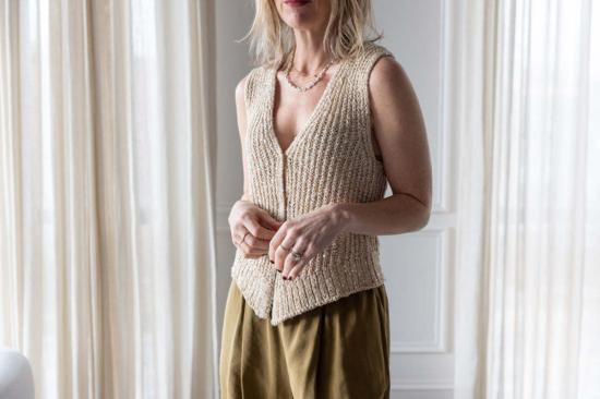  알리지 베스트 알리시 스팽글 니트  골드 - ALYSI