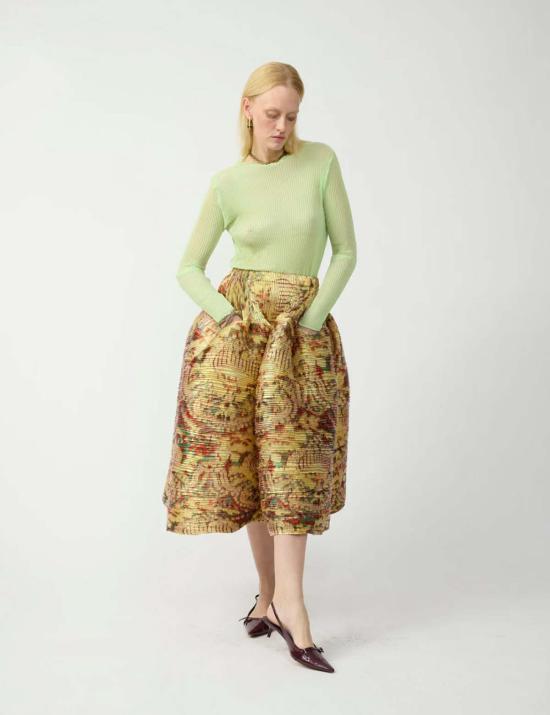  줄리아 호이어 미디 스커트 Julia Heuer 켄자 핸드플리츠 스커트 - JULIA HEUER