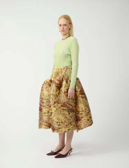  줄리아 호이어 미디 스커트 Julia Heuer 켄자 핸드플리츠 스커트 - JULIA HEUER