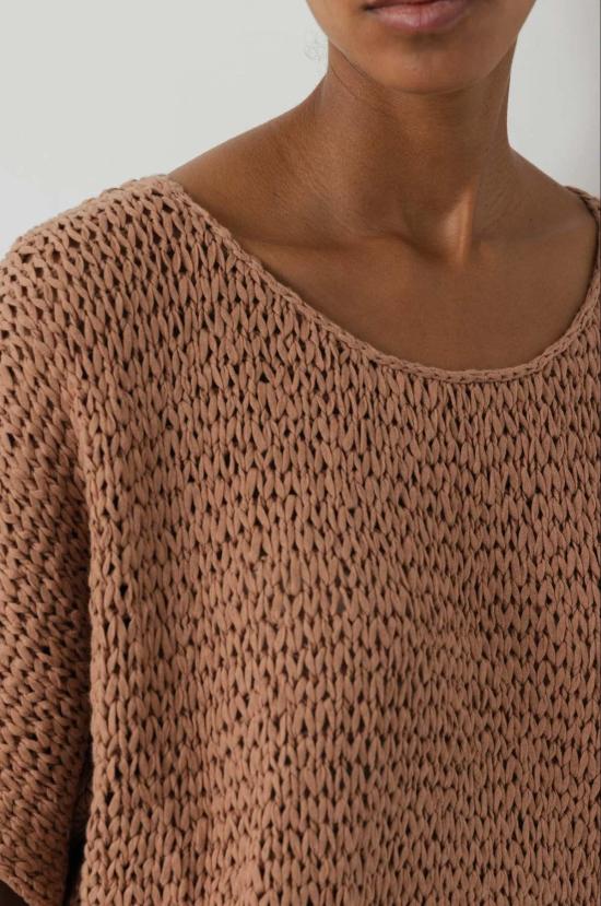  울 하이드 스웨터 핸드 니트 티셔츠 - WOL HIDE