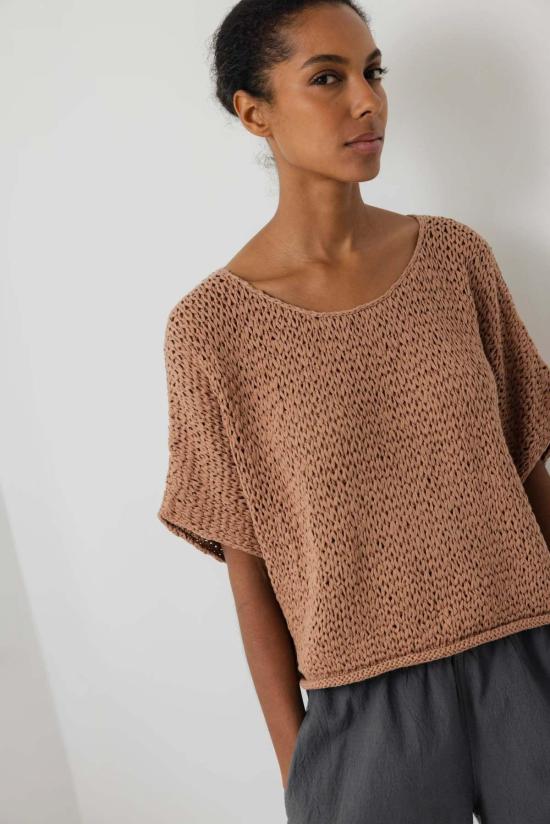  울 하이드 스웨터 핸드 니트 티셔츠 - WOL HIDE