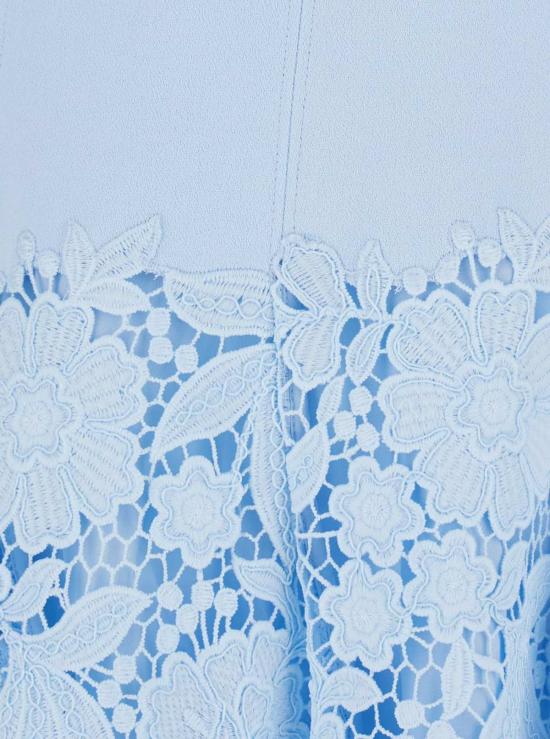  셀프 포트레이트 숏 원피스 크레이프 레이스 미니 드레스 블루 - SELF PORTRAIT