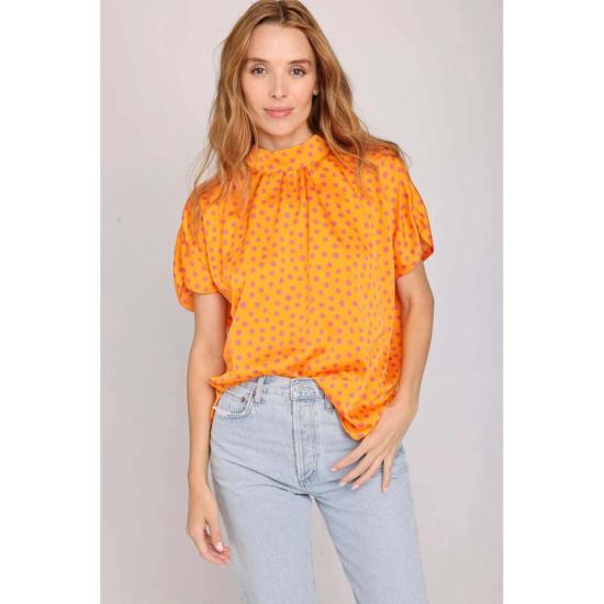  Leledebaltzac 블라우스 Lele De Baltzac 시스티나 탑 오렌지 - OTHER BRANDS