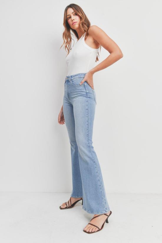  저스트 블랙 데님 데님 팬츠 도나 벨보텀 진 다크 데님 - JUST BLACK DENIM