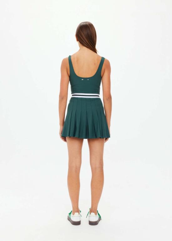  더 업사이드 숏 원피스 업사이드 피치 루셋 플리츠 드레스 그린 - THE UPSIDE
