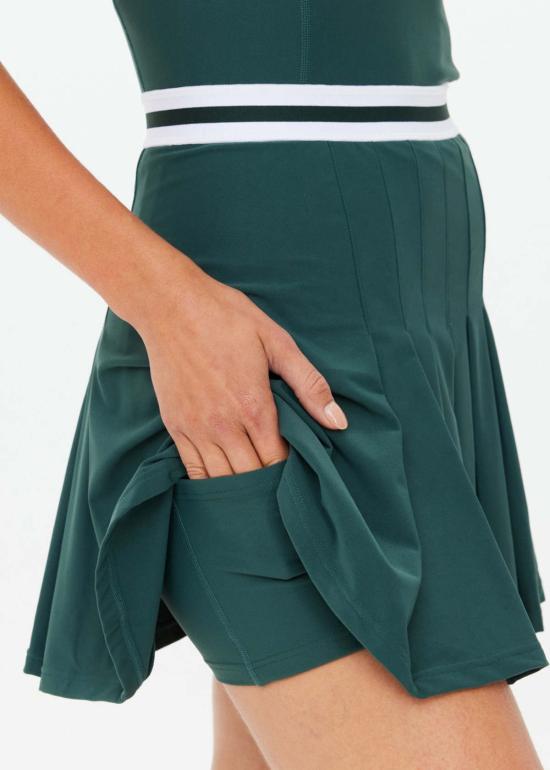  더 업사이드 숏 원피스 업사이드 피치 루셋 플리츠 드레스 그린 - THE UPSIDE