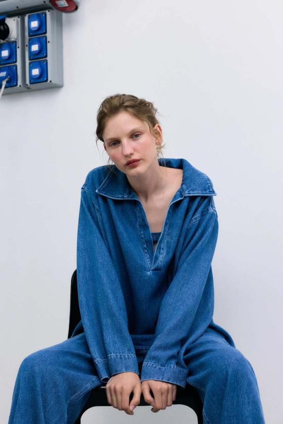  더뉴소사이어티 데님 팬츠 뉴 소사이어티 텐셀 - THE NEW SOCIETY