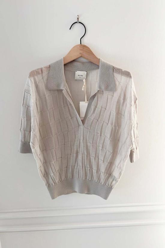  알리지 스웨터 알리시 스프링 폴로 셔츠 라이트 그레이 - ALYSI