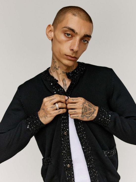  어니스트 더블유 베이커 가디건 어니스트 W. 베이커 울 스팽글 장식 - ERNEST W. BAKER