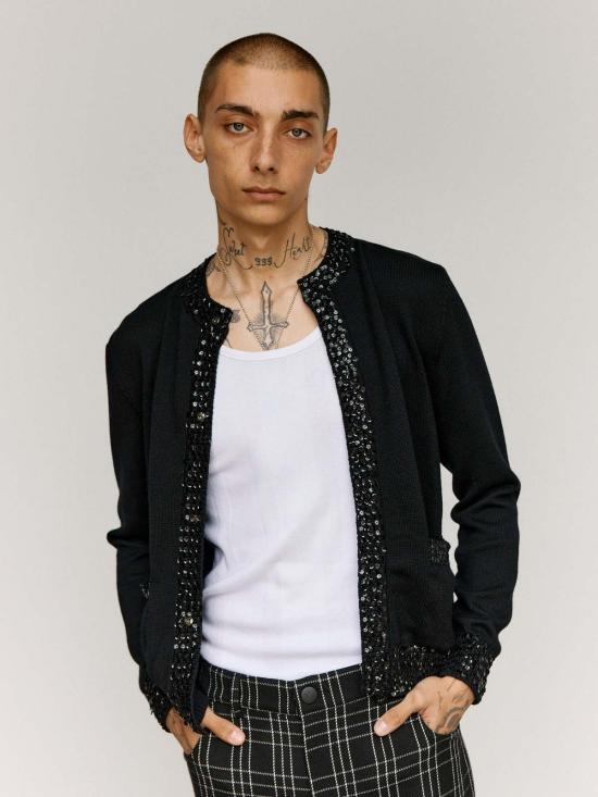  어니스트 더블유 베이커 가디건 어니스트 W. 베이커 울 스팽글 장식