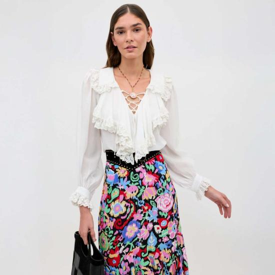  릭소 블라우스 런던 밀리아 탑 화이트 - RIXO