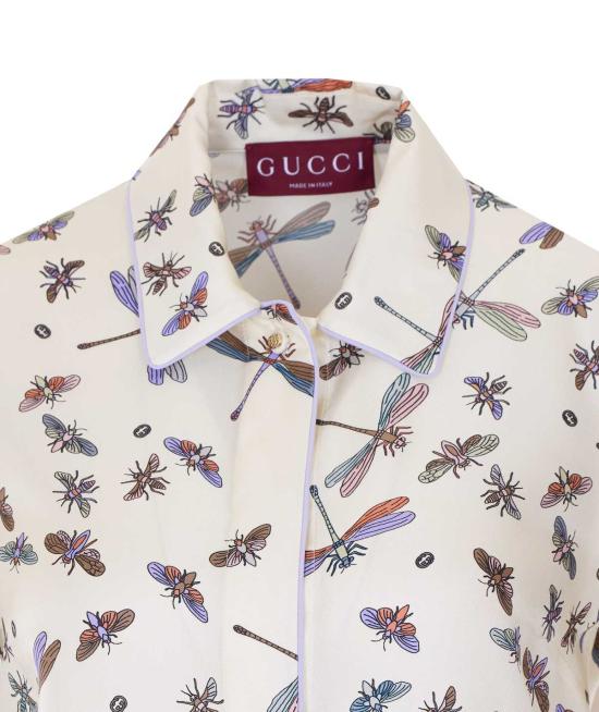  구찌 블라우스 마리나 웨이브 셔츠 화이트 - GUCCI