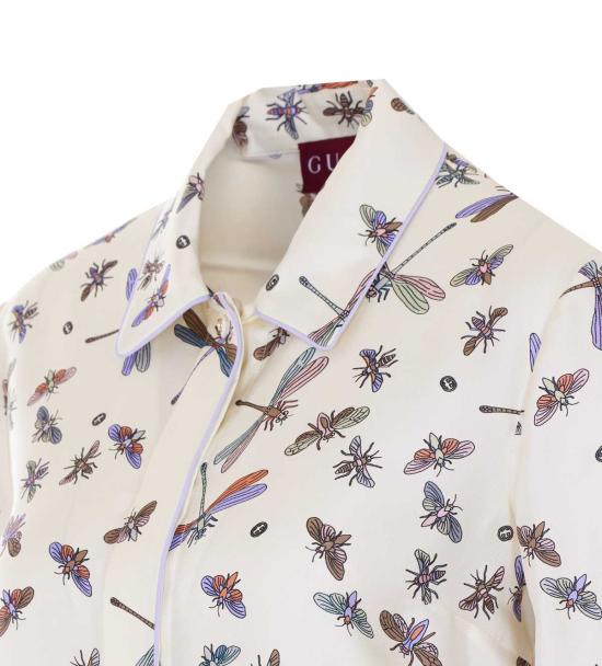  구찌 블라우스 마리나 웨이브 셔츠 화이트 - GUCCI