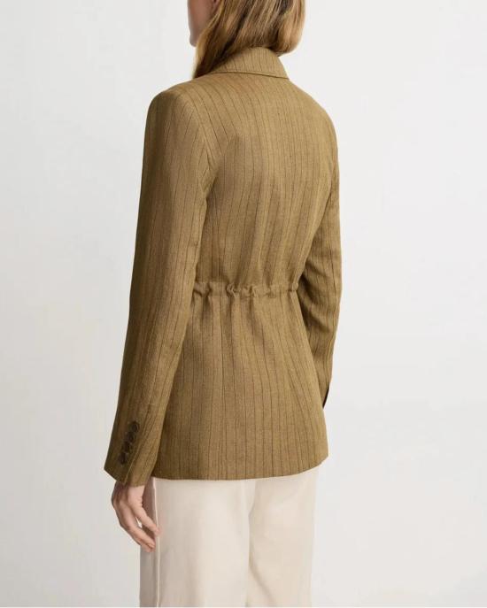  스미스 수트 자켓 드로코드 블레이저 티크 핀스트라이프 - SMYTHE