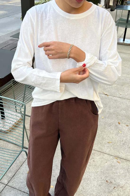  르 본 숍 긴팔 티셔츠 르 봉 쇼페 파운데이션 빈티지 화이트 - Le Bon Shoppe