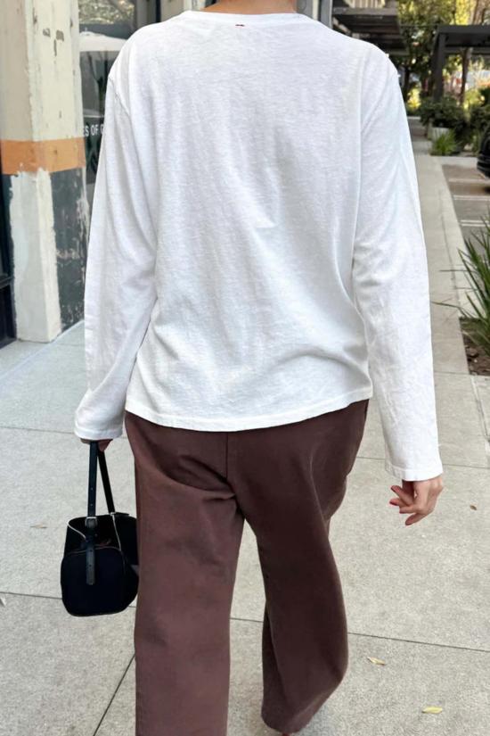  르 본 숍 긴팔 티셔츠 르 봉 쇼페 파운데이션 빈티지 화이트 - Le Bon Shoppe