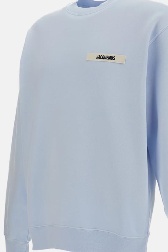  자크뮈스 긴팔 티셔츠 르 스웨트셔츠 그로스 그레인 클리어 블루 - JACQUEMUS